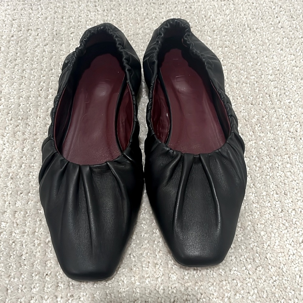 STAUD- Black Leather Women's Flats size 39